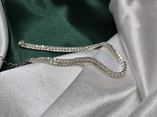 Double Row White Tennis Bracelet | Two of One