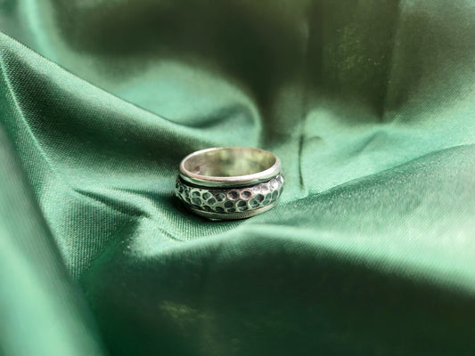 Spinner Ring - Hammered Oxidised Sterling Silver | One of One