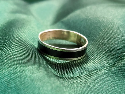 Onyx Inlay Ring Sterling Silver Black Stone | One of One